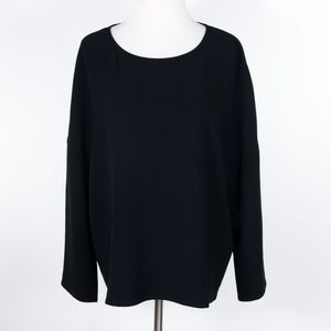 Helmut Lang Black Drapey Long Sleeve Top